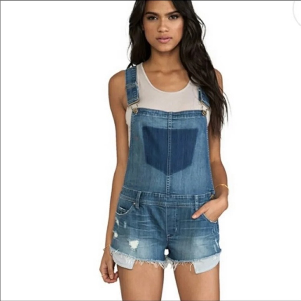 Jean overall shorts